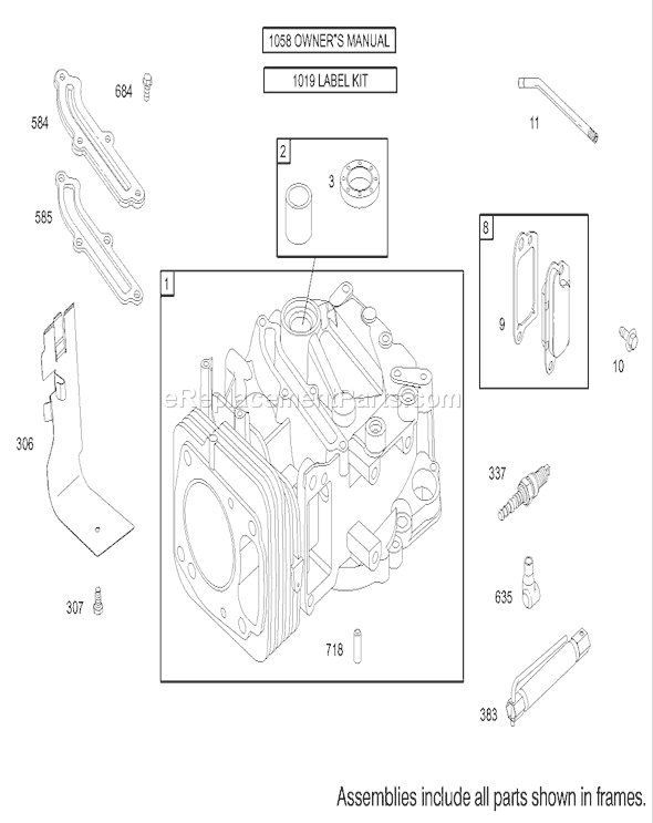 Toro 20783 (230000001-230002003)(2003) Lawn Mower Cylinder Assembly Briggs and Stratton Model 122602-0120-E1 Diagram