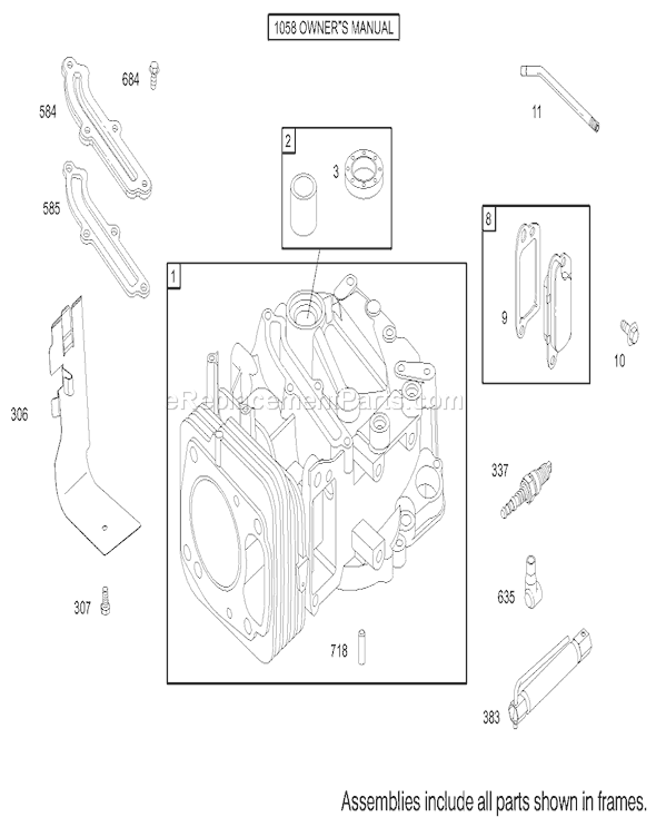 Toro 20783 (230000001-230002003)(2003) Lawn Mower Cylinder Assembly Briggs and Stratton Model 122607-0116-E1 Diagram