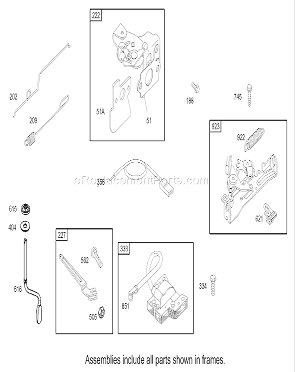 Toro 20783 (230000001-230002003)(2003) Lawn Mower Governor Assembly Briggs and Stratton Model 122602-0120-E1 Diagram