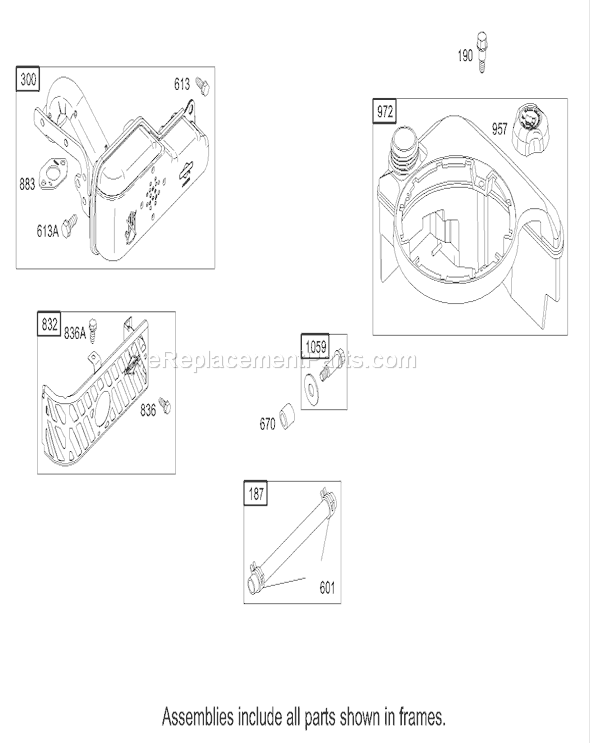 Toro 20783 (230000001-230002003)(2003) Lawn Mower Muffler and Fuel Tank Assembly Briggs and Stratton Model 122607-0116-E1 Diagram