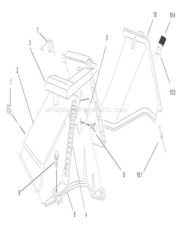 Toro 20783 (230000001-230002003)(2003) Lawn Mower Rear Bag Discharge Chute Assembly Diagram