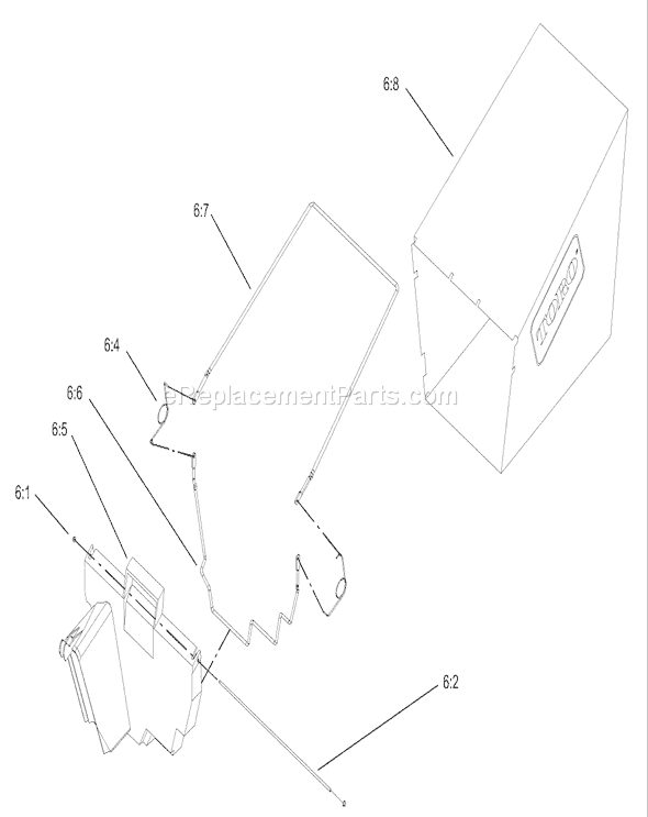 Toro 20783 (230000001-230002003)(2003) Lawn Mower Rear Grass Bag Assembly No. 11-0189 Diagram