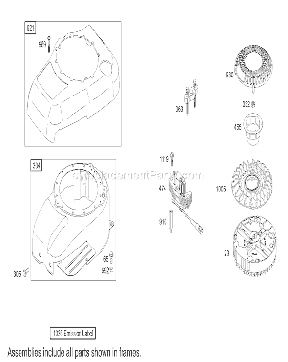 Toro 20783 (230000001-230002003)(2003) Lawn Mower Blower Housing Assembly Briggs and Stratton Model 122607-0116-E1 Diagram