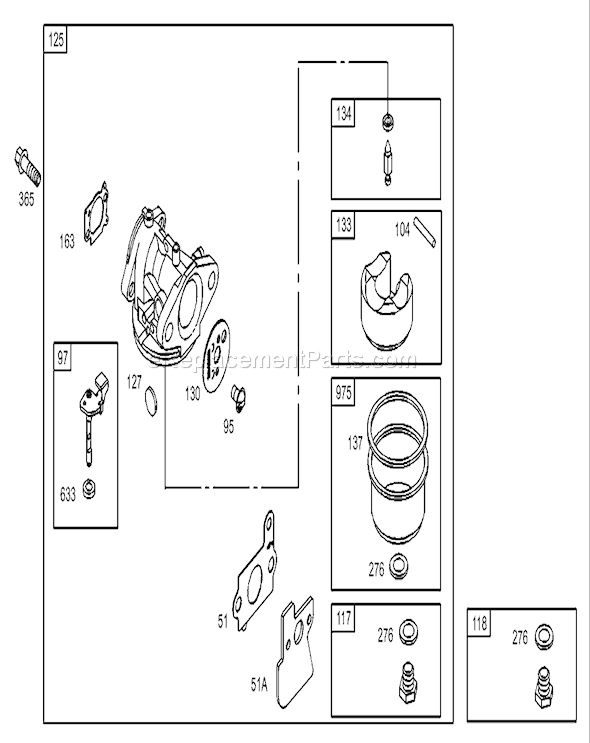 Toro 20783 (230000001-230002003)(2003) Lawn Mower Carburetor Assembly Briggs and Stratton Model 122607-0116-E1 Diagram