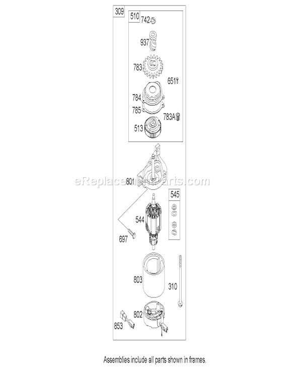 Toro 20784 (250000001-250999999)(2005) Lawn Mower Starter Assembly Briggs and Stratton 122607-0116-E1 Diagram