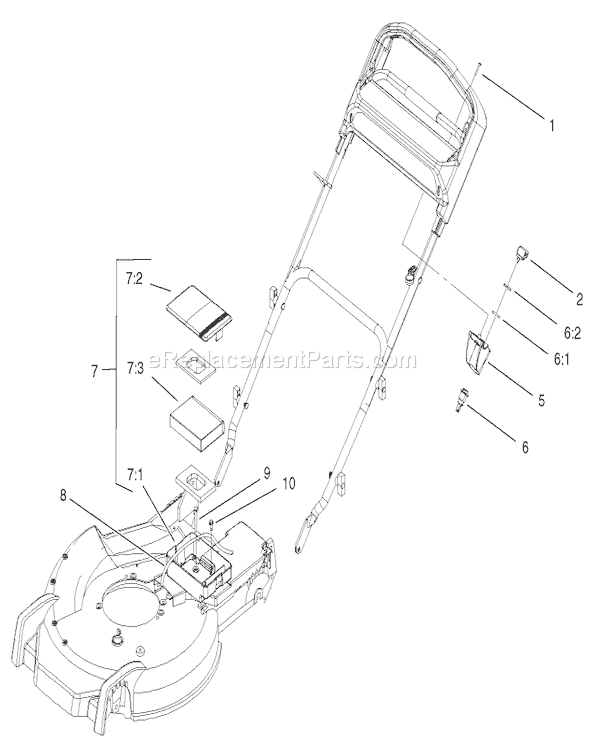 Toro 20789 (210000001-210999999)(2001) Lawn Mower Switch and Battery Assembly (Only On: 20791) Diagram