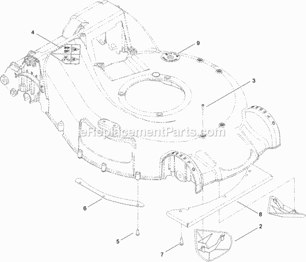Toro 20792 (311000001-311999999) Lawn Mower Housing Assembly No. 115-2855 Diagram