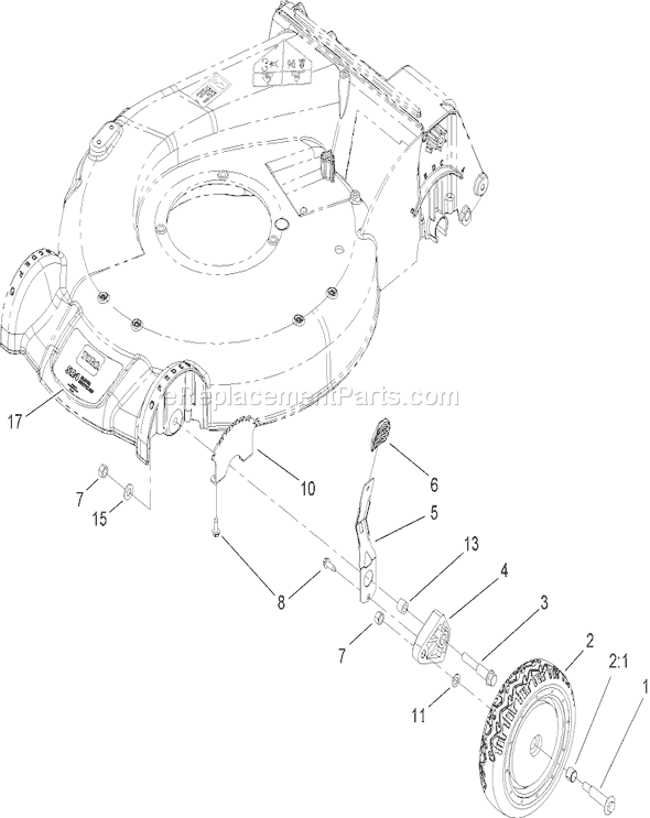 Toro 20794 (280000001-280999999)(2008) Lawn Mower Height-Of-Cut Assembly Diagram