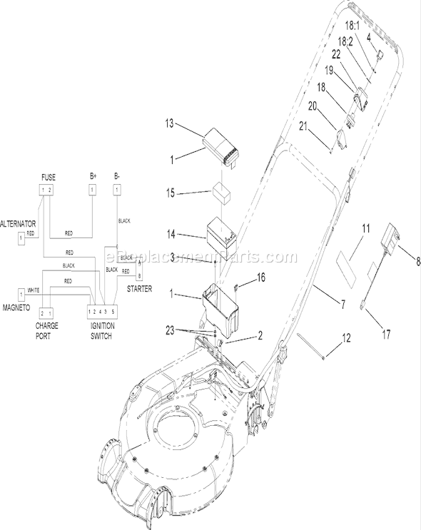 Toro 20795 (260000001-260999999)(2006) Lawn Mower Electrical Assembly Diagram