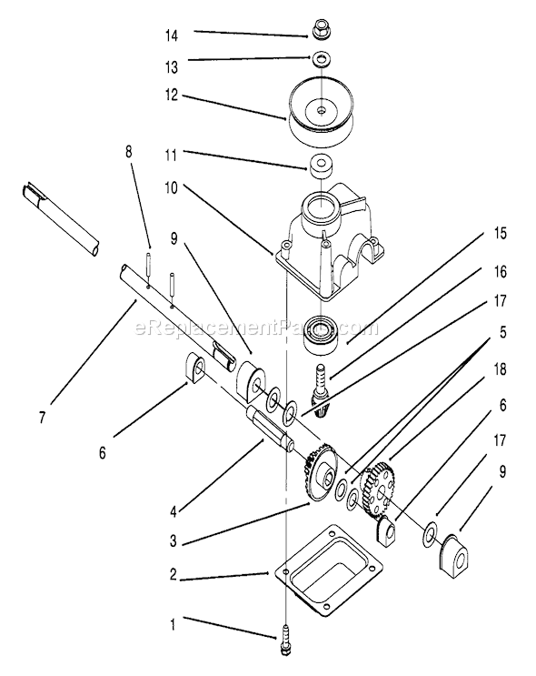 Toro 20806BC (4900001-4999999)(1994) Lawn Mower Gear Case Assembly Diagram