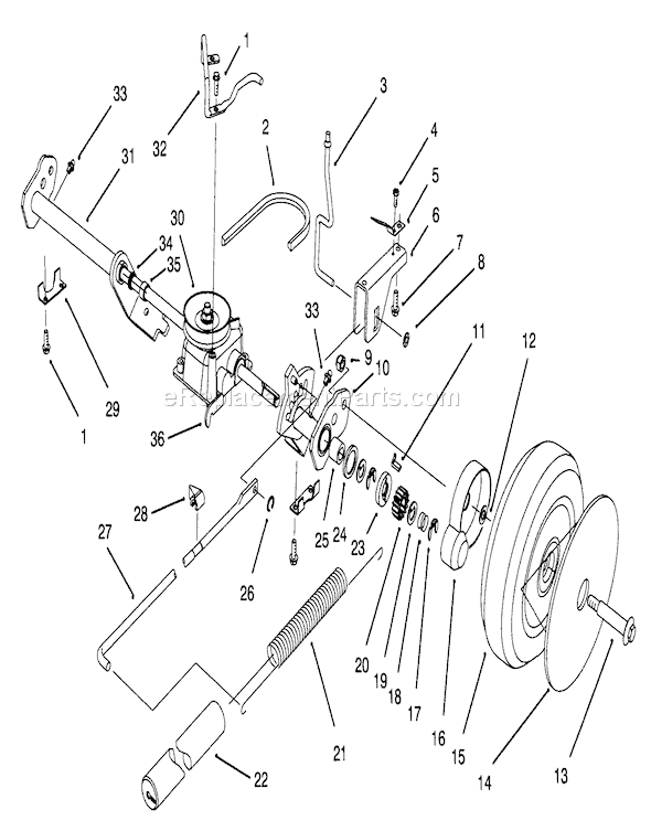 Toro 20806BC (4900001-4999999)(1994) Lawn Mower Rear Axle Assembly Diagram