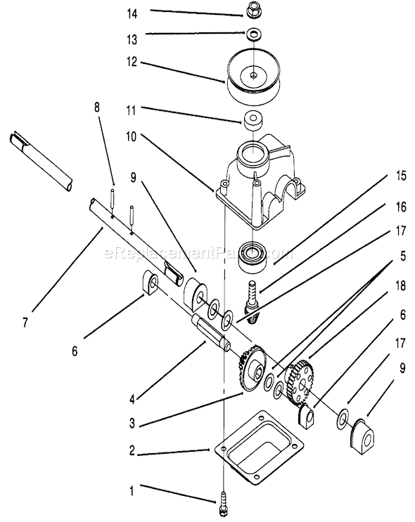 Toro 20806B (4900001-4999999)(1994) Lawn Mower Gear Case Assembly Diagram