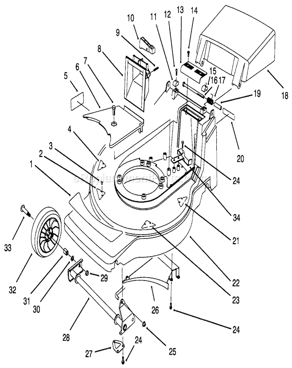 Toro 20806B (4900001-4999999)(1994) Lawn Mower Housing Assembly Diagram
