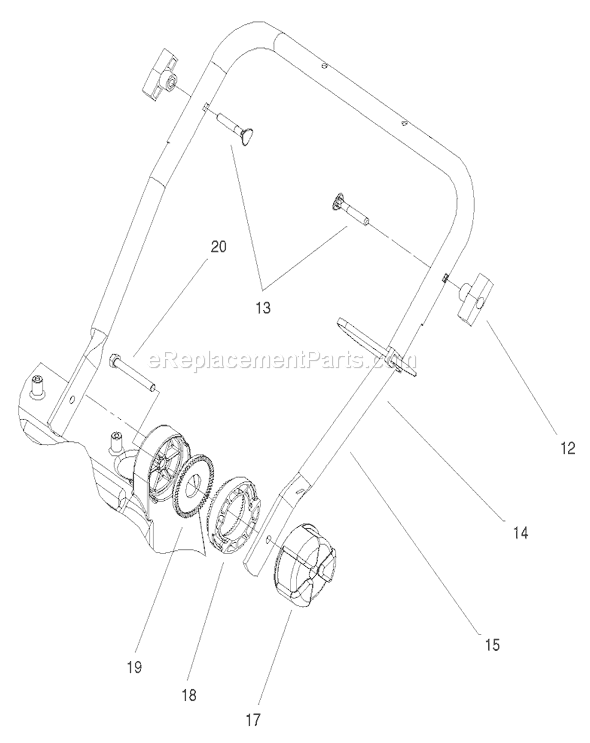 Toro 20812 (200000001-200999999)(2000) Lawn Mower Lower Handle Assembly Diagram