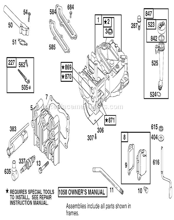 Toro 20812 (200000001-200999999)(2000) Lawn Mower Engine Briggs & Stratton Model 12f802-1769-B1 Diagram