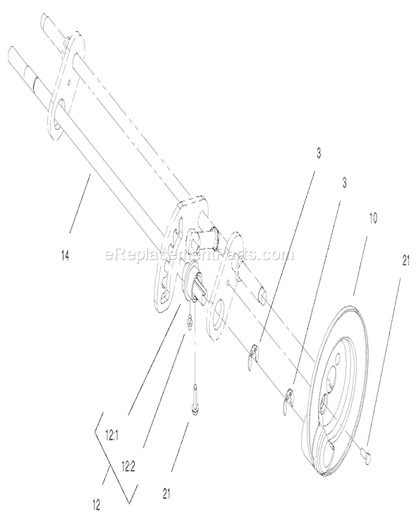Toro 20814 (220000001-220999999)(2002) Lawn Mower Pivot Shaft Assembly Diagram