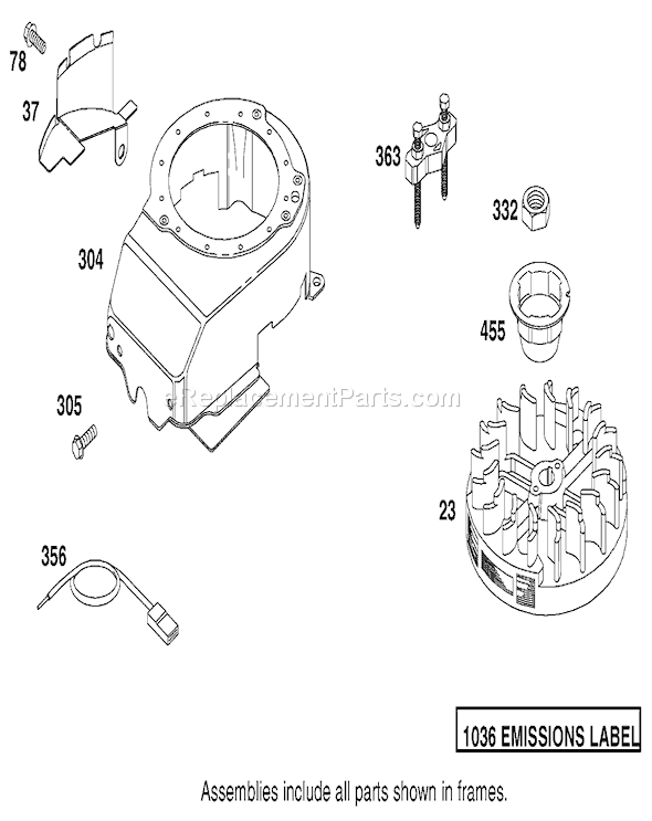 Toro 20814 (220000001-220999999)(2002) Lawn Mower Flywheel and Blower Housing Assembly Briggs and Stratton Model 12f802-1770-B1 Diagram