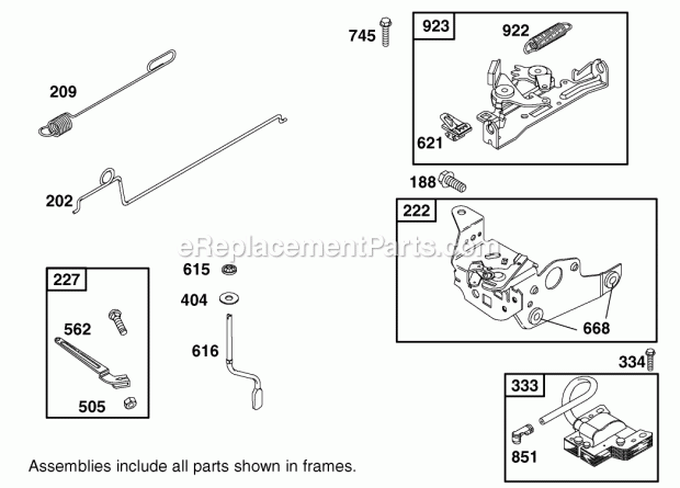 Toro 20819 (220000001-220999999) 48cm Recycler/rear Bagging Lawnmower, 2002 Governor Assembly Briggs and Stratton Model 12f802-1770-B1 Diagram