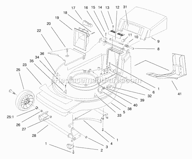 Toro 20823 (8900001-8999999) (1998) 48cm Recycler/rear Bagging Lawnmower Deck Assembly Diagram