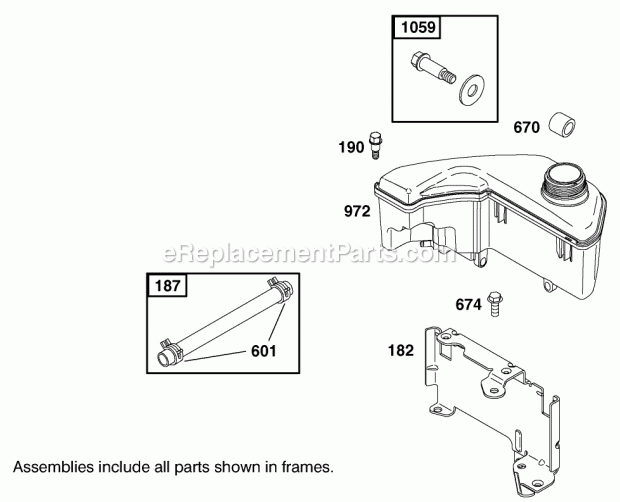Toro 20826 (200000001-200999999) 48cm Recycler/rear Bagging Lawnmower, 2000 Fuel Line and Fuel Pump Assembly 123602-0152-E1 Diagram