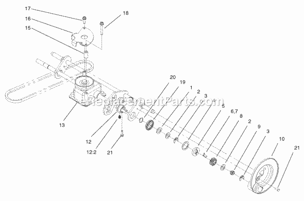 Toro 20827 (200000001-200999999) 48cm Recycler/rear Bagging Lawnmower, 2000 Drive Assembly Diagram