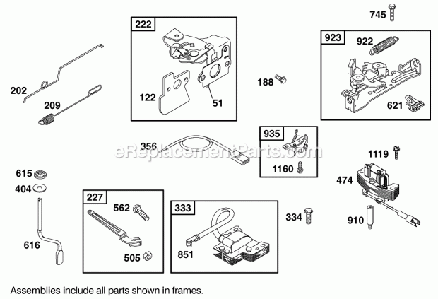 Toro 20829 (210000001-210999999) 48cm Recycler/rear Bagging Lawnmower, 2001 Governor Assembly Diagram