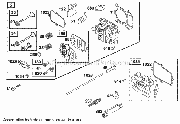 Toro 20829 (210000001-210999999) 48cm Recycler/rear Bagging Lawnmower, 2001 Cylinder Head Assembly Diagram