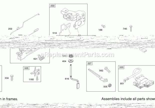 Toro 20832 (220000001-220999999) 48cm Recycler/rear Bagging Lawnmower, 2002 Governor Assembly Engine Briggs and Stratton Model 122607-0116-E1 Diagram