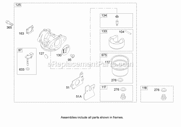 Toro 20832 (280000001-280999999) 48cm Recycler/rear Bagging Lawn Mower, 2008 Carburetor Assembly Briggs and Stratton 122607-0116-E1 Diagram