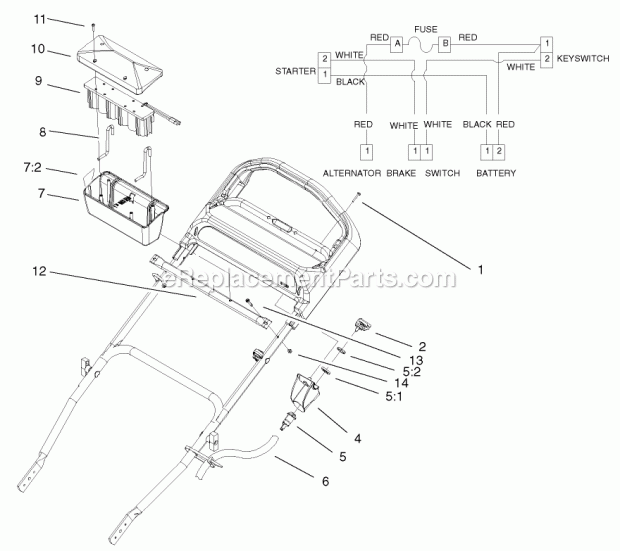 Toro 20832 (280000001-280999999) 48cm Recycler/rear Bagging Lawn Mower, 2008 Electric Start Assembly Diagram