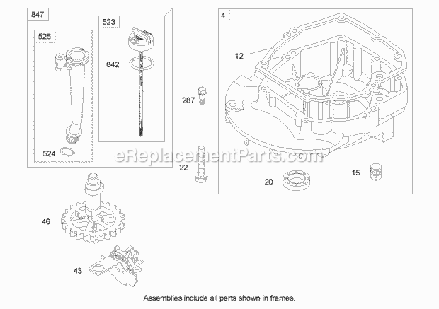 Toro 20832 (290000001-290999999) 48cm Recycler/rear Bagging Lawn Mower, 2009 Crankcase Assembly Briggs and Stratton 122607-0116-E1 Diagram