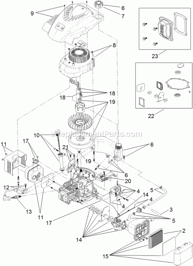 Toro 20835 (311000001-311999999) 48cm Super Bagger Lawn Mower, 2011 Engine Assembly No. 119-1989 Diagram