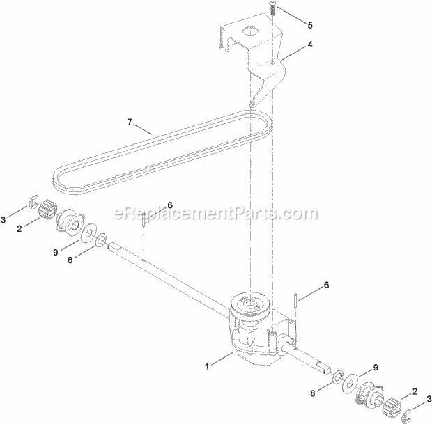 Toro 20837 (311000001-311999999) 48cm Super Recycler Lawn Mower, 2011 Transmission and Belt Assembly Diagram