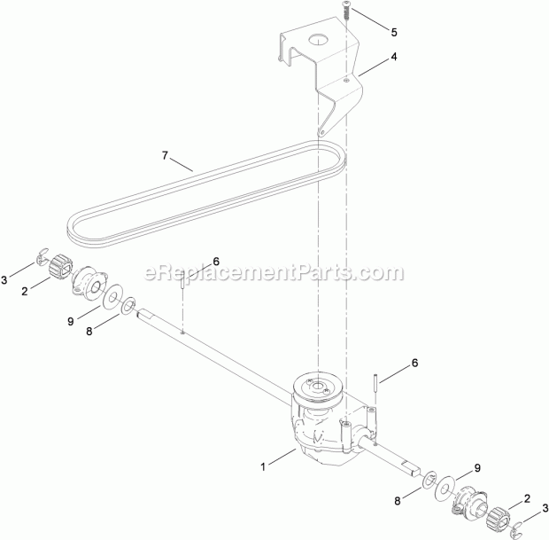 Toro 20837 (315000001-315999999) 48cm Super Recycler Lawn Mower, 2015 Transmission and Belt Assembly Diagram