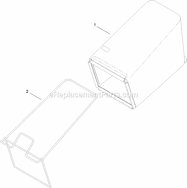 Toro 20897 (314000001-314999999) 53cm Super Bagger Lawn Mower, 2014 Rear Bag Assembly Diagram