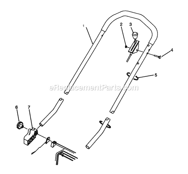 Toro 20902B (3900001-3999999) (1993) 48cm Rear Bagging Lawnmower H.P. Handle Assembly Diagram