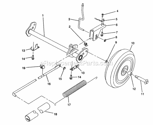 Toro 20911B (2000001-2999999) (1992) 48cm Rear Bagging Lawnmower H.P. Rear Axle Assembly (Model No. 20911b) Diagram
