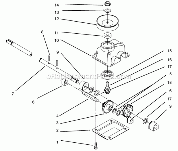 Toro 20922BC (59000001-59999999) (1995) 48cm Rear Bagging Lawnmower Gearcase Assembly No. 71-9600 Diagram