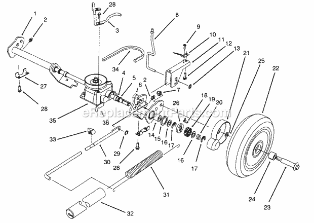 Toro 20922BC (59000001-59999999) (1995) 48cm Rear Bagging Lawnmower S.P. Rear Axle Assembly Diagram