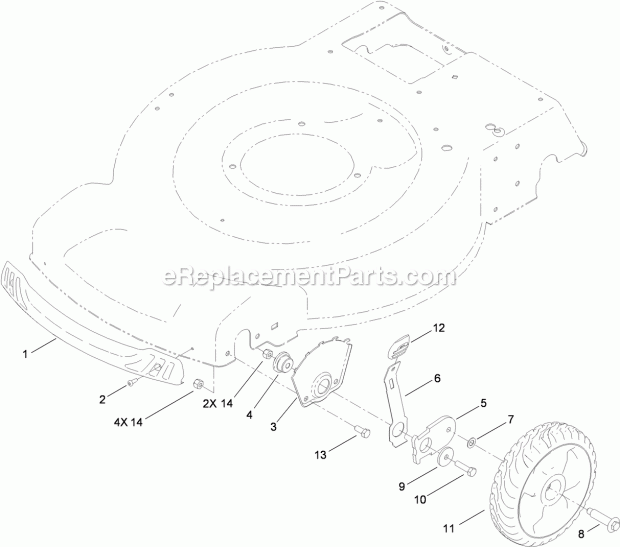 Toro 20955 (310000001-310999999) 55cm Recycler Lawn Mower, 2010 Front Axle Assembly Diagram