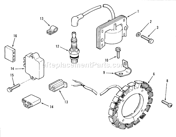 Toro 21-12K806 (1989) Lawn Tractor Kohler Ignition System Diagram