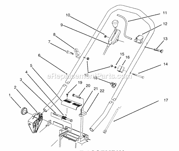 Toro 21000BC (5900001-5999999) (1995) 43cm Recycler Handle Assembly Diagram