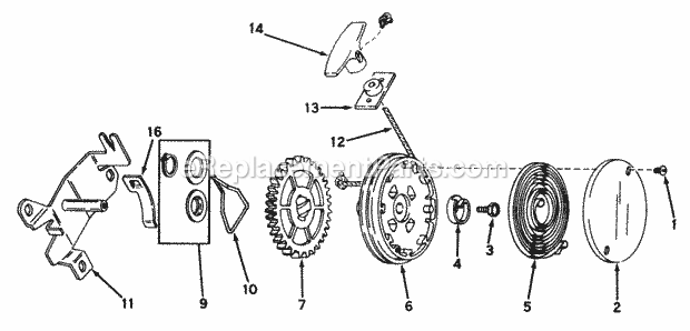 Toro 21273 (3000001-3999999) (1973) Guardian Lawnmower Rewind Starter 590450a Diagram