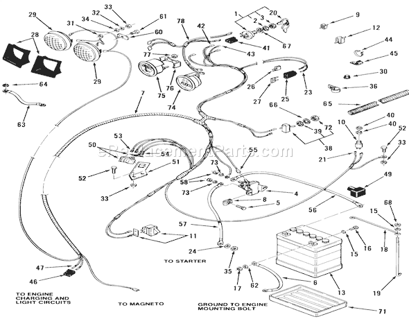 Toro 22-08B301 (1985) Lawn Tractor Electrical System Diagram
