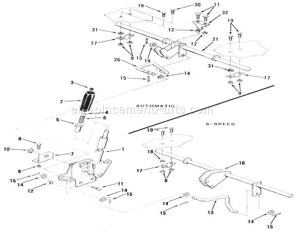 Toro 22-08B301 (1985) Lawn Tractor Attachment Lift Diagram