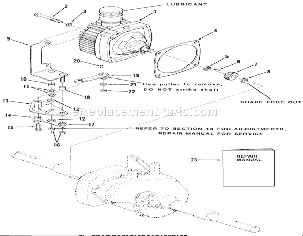 Toro 22-08B301 (1985) Lawn Tractor Automatic Transmission Diagram
