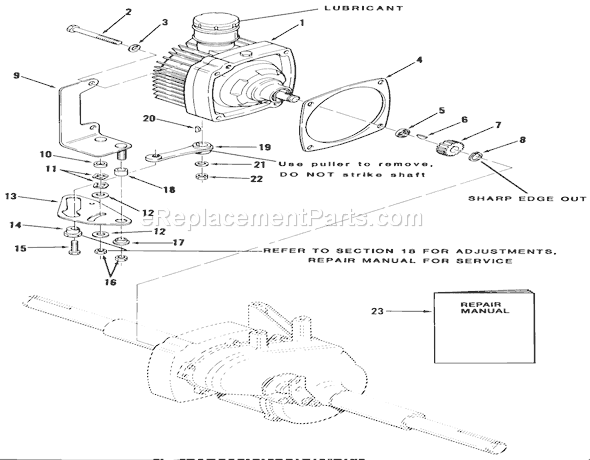 Toro 22-11B301 (1985) Lawn Tractor Automatic Transmission Diagram