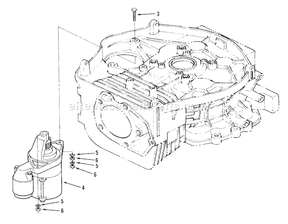 Toro 22-14OE01 (1000001-1999999)(1991) Lawn Tractor 14hp Engine Starter Assembly Diagram