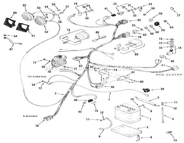 Toro 22-17KE01 (1988) Lawn Tractor Electrical System Diagram
