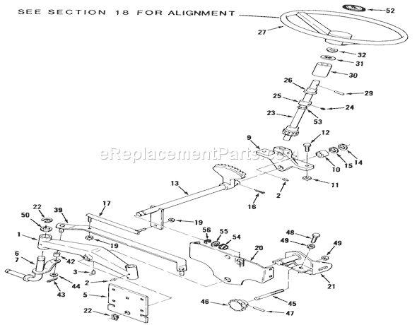 Toro 22-17KE01 (1988) Lawn Tractor Front Axle And Steering (mower Hanger) Diagram